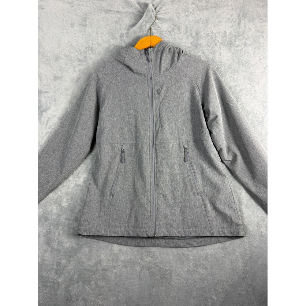 Unbranded Womens Gray Hooded Softshell Jacket Fleece Lined Gorpcore Utility Coat